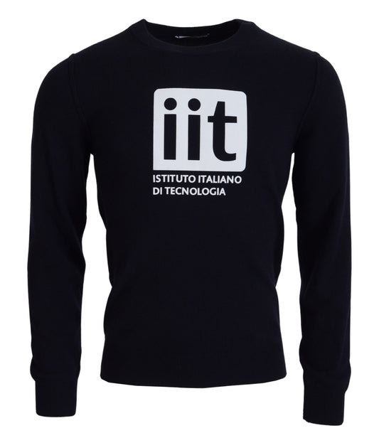 Dolce &amp; Gabbana Blauer Pullover aus Kaschmir mit iit-Print