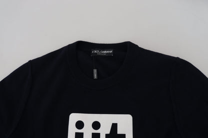 Dolce &amp; Gabbana Blauer Pullover aus Kaschmir mit iit-Print