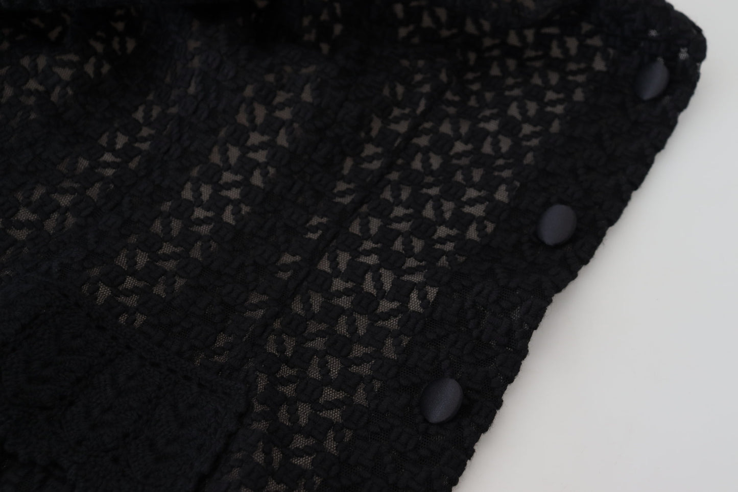 Dolce &amp; Gabbana – Schwarze Strickjacke aus Wolle mit Button-Down-Kragen