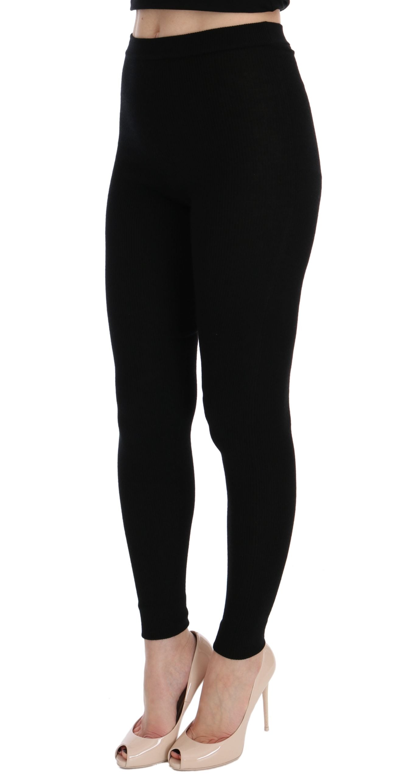 Dolce &amp; Gabbana Schwarze Slim Fit-Kaschmirhose für Damen
