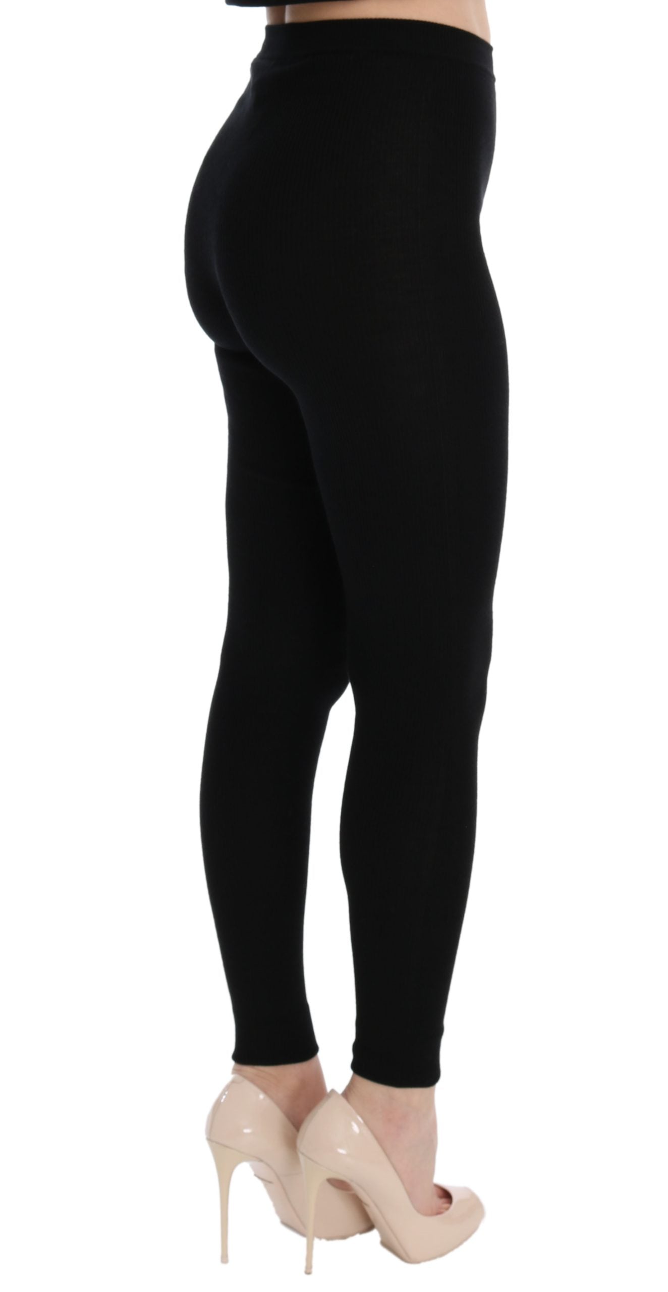 Dolce &amp; Gabbana Schwarze Slim Fit-Kaschmirhose für Damen