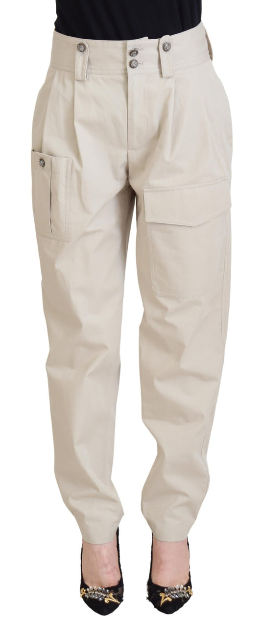 Dolce &amp; Gabbana Beige High Waist Damenhose