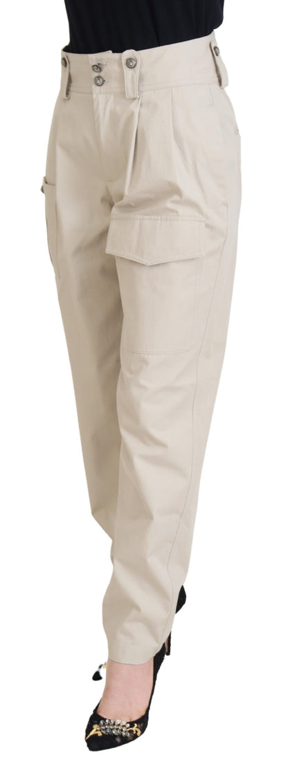 Dolce &amp; Gabbana Beige High Waist Damenhose