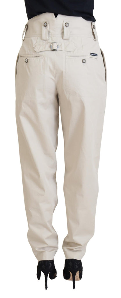 Dolce &amp; Gabbana Beige High Waist Damenhose