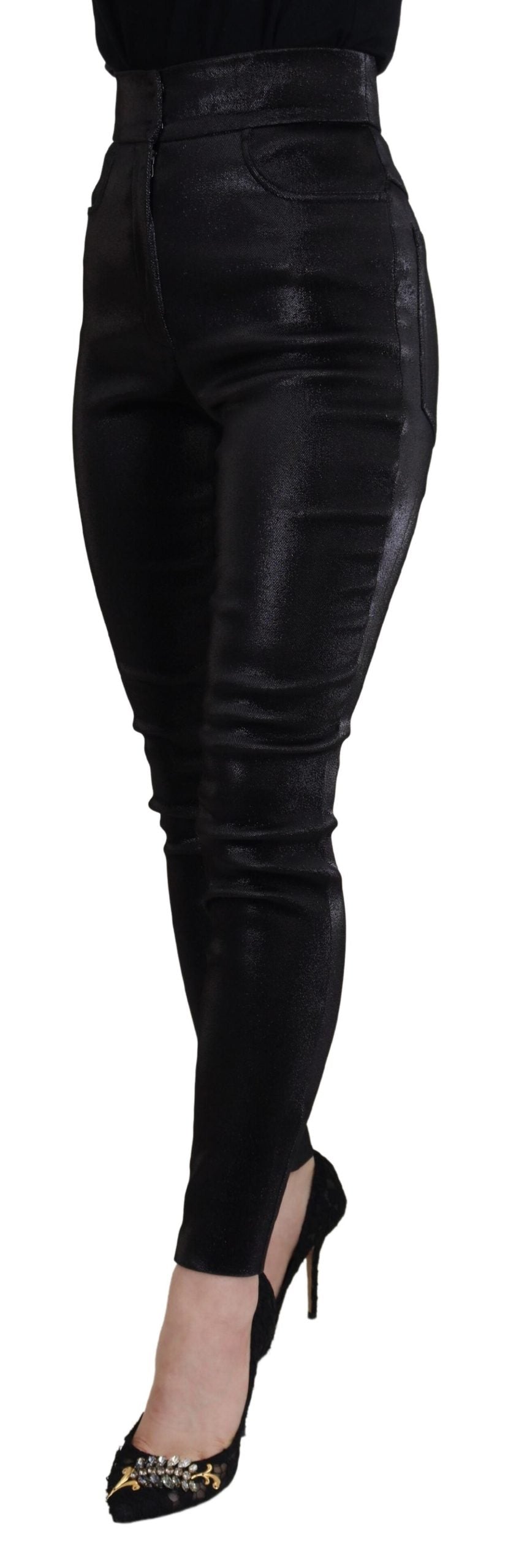 Dolce &amp; Gabbana – Schwarze Skinny-Jeans aus verwaschener Baumwolle