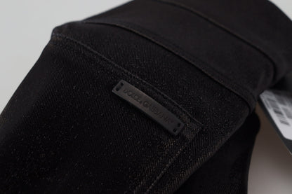 Dolce &amp; Gabbana – Schwarze Skinny-Jeans aus verwaschener Baumwolle