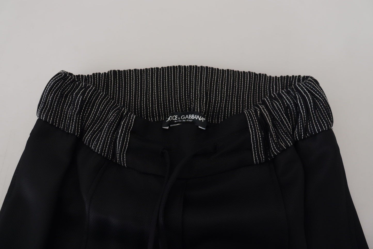 Dolce &amp; Gabbana – Schwarze, gerade geschnittene Baumwollhose
