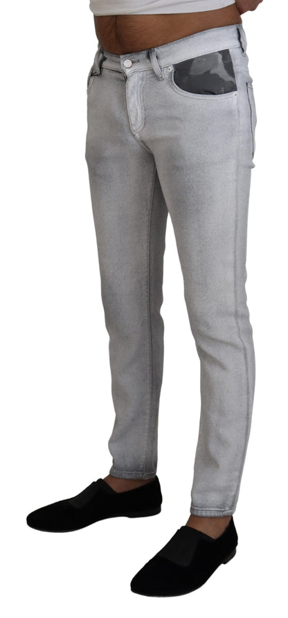 Dolce &amp; Gabbana Grau verwaschene Skinny Jeans für Herren