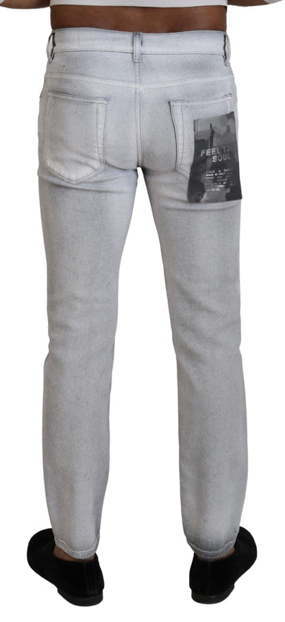 Dolce &amp; Gabbana Grau verwaschene Skinny Jeans für Herren