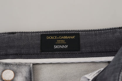 Dolce &amp; Gabbana Grau verwaschene Skinny Jeans für Herren
