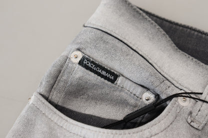 Dolce &amp; Gabbana Grau verwaschene Skinny Jeans für Herren