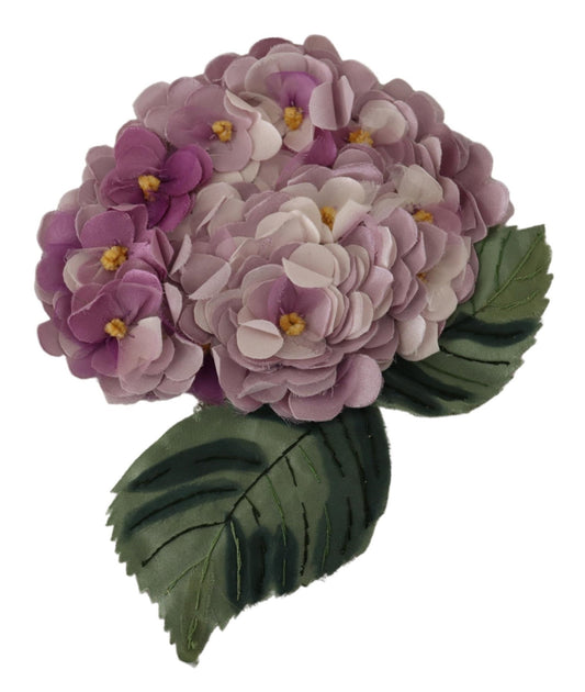 Dolce &amp; Gabbana Damen-Brosche aus Messing mit Blumenmuster in Lila und Gold