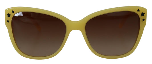 Dolce &amp; Gabbana – Sonnenbrille DG4124 mit gelbem Acetatrahmen und Sternenverzierung
