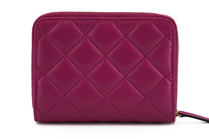 Versace – Elegante, violette Brieftasche aus gestepptem Leder