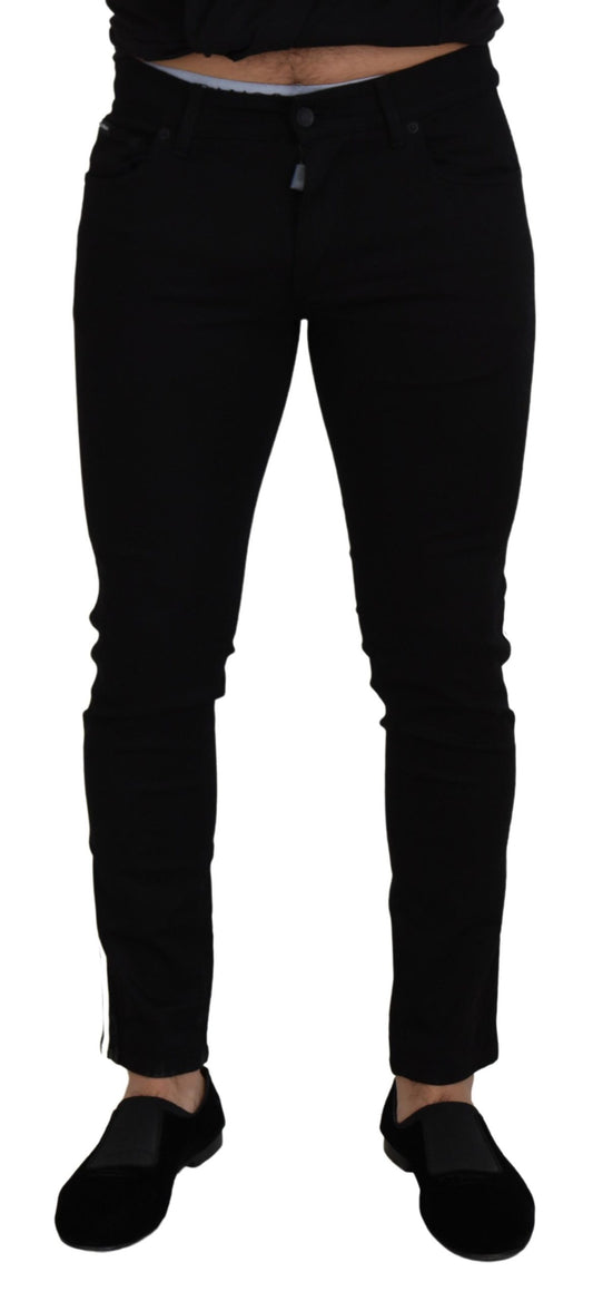 Dolce &amp; Gabbana Schwarze DG Crown Herren-Jeans aus Baumwolle