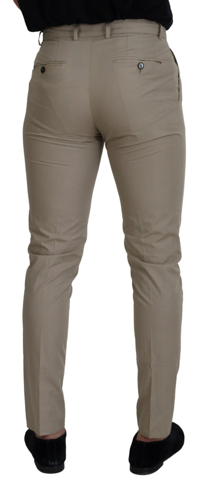 Dolce &amp; Gabbana Beige Slim Fit Herrenhose aus Baumwolle