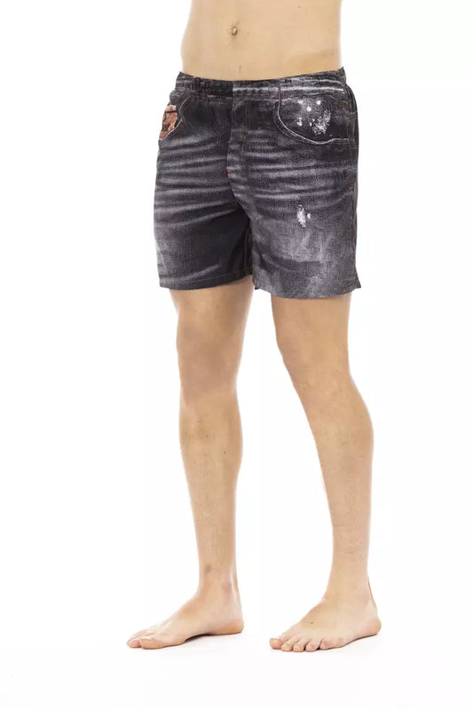 Just Cavalli Black Polyester Men Swim Shorts