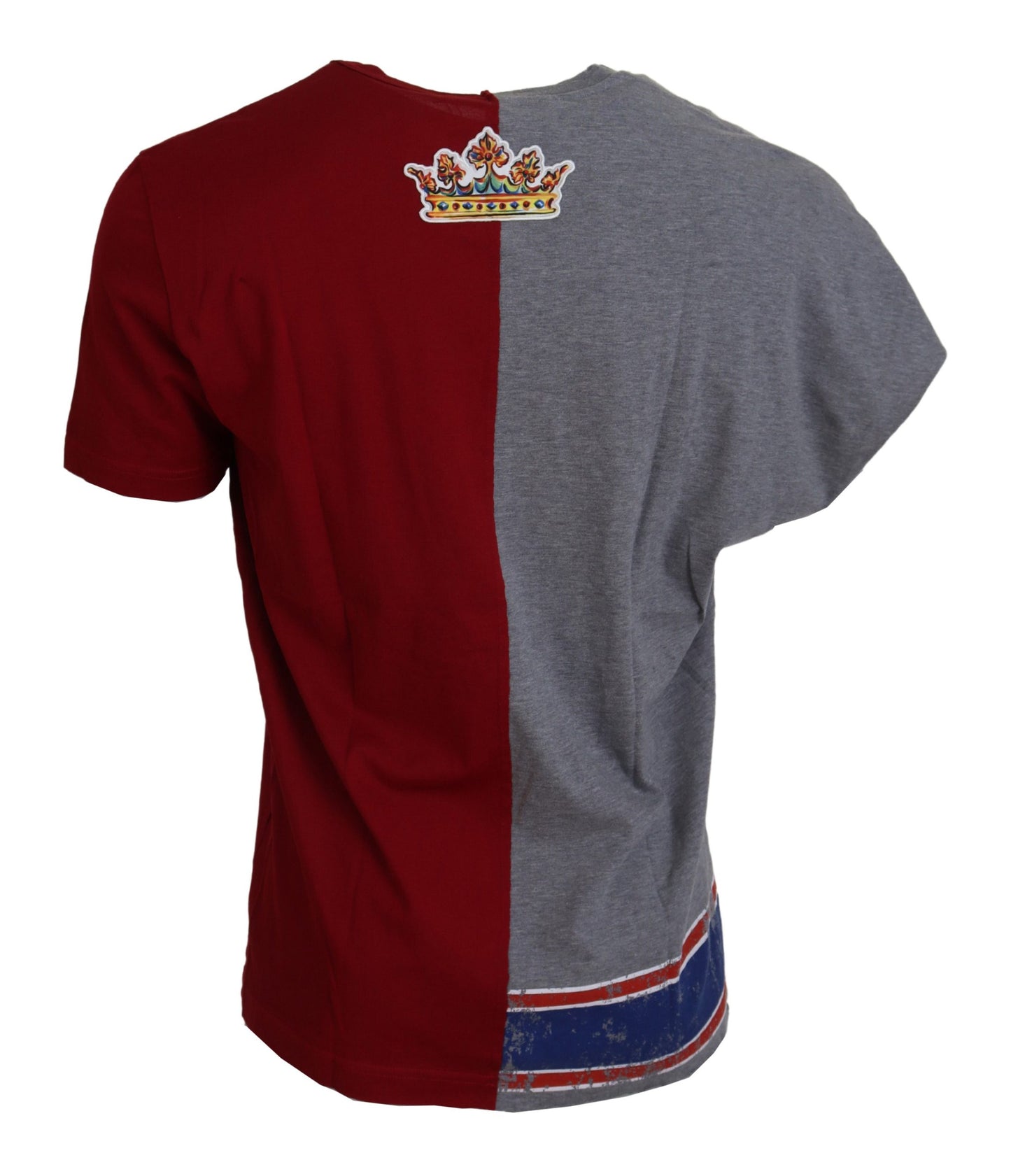 Dolce &amp; Gabbana Rot-Graues T-Shirt mit Rundhalsausschnitt „Two Model DG Angel“