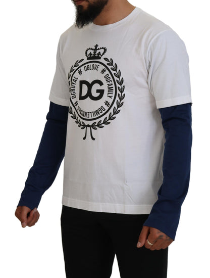 Dolce &amp; Gabbana Weiß Blau DG Crown Pullover Pullover