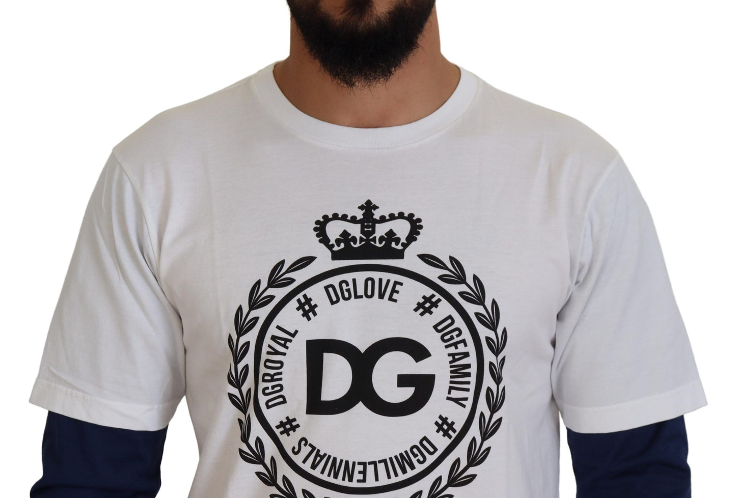Dolce &amp; Gabbana Weiß Blau DG Crown Pullover Pullover