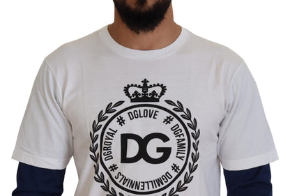 Dolce &amp; Gabbana Weiß Blau DG Crown Pullover Pullover