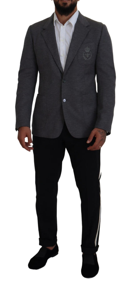 Dolce &amp; Gabbana – Slim Fit-Jackenblazer aus grauem Wollstretch