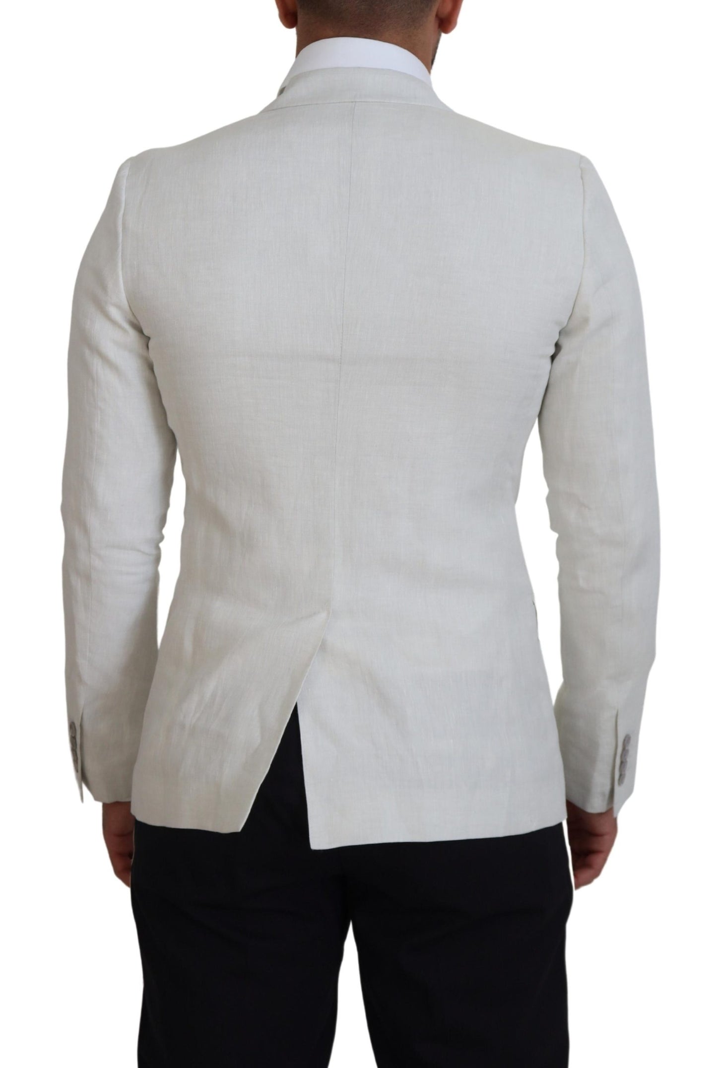 Dolce &amp; Gabbana – Slim Fit-Blazer aus weißem Leinen