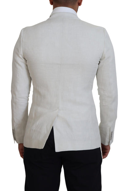 Dolce &amp; Gabbana – Slim Fit-Blazer aus weißem Leinen