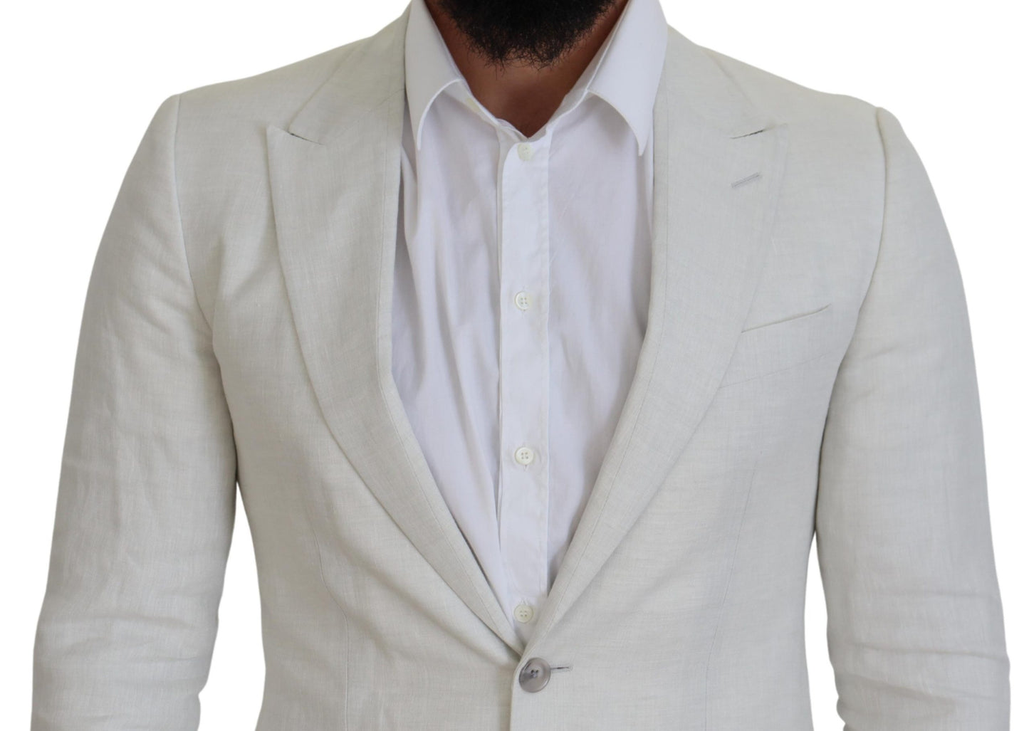 Dolce &amp; Gabbana – Slim Fit-Blazer aus weißem Leinen