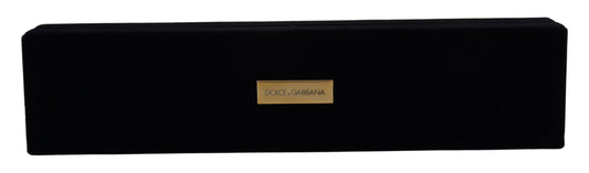 Dolce &amp; Gabbana Black Velvet Logo Plaque Storage Bracelet Jewelry Box