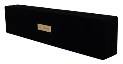 Dolce &amp; Gabbana Black Velvet Logo Plaque Storage Bracelet Jewelry Box