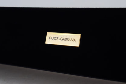Dolce &amp; Gabbana Black Velvet Logo Plaque Storage Bracelet Jewelry Box