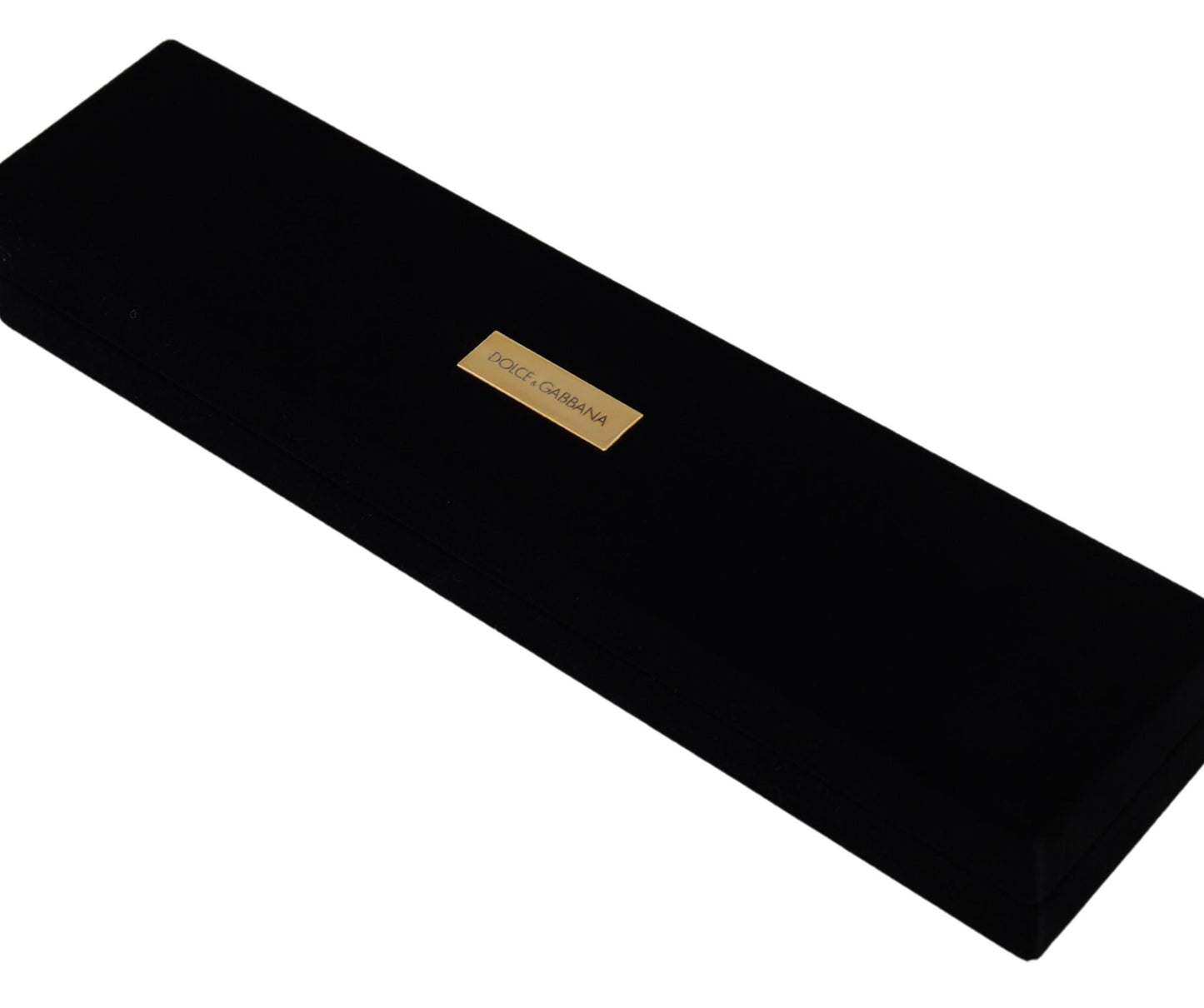 Dolce &amp; Gabbana Black Velvet Logo Plaque Storage Bracelet Jewelry Box
