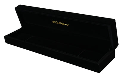 Dolce &amp; Gabbana Black Velvet Logo Plaque Storage Bracelet Jewelry Box