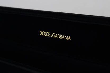 Dolce &amp; Gabbana Black Velvet Logo Plaque Storage Bracelet Jewelry Box