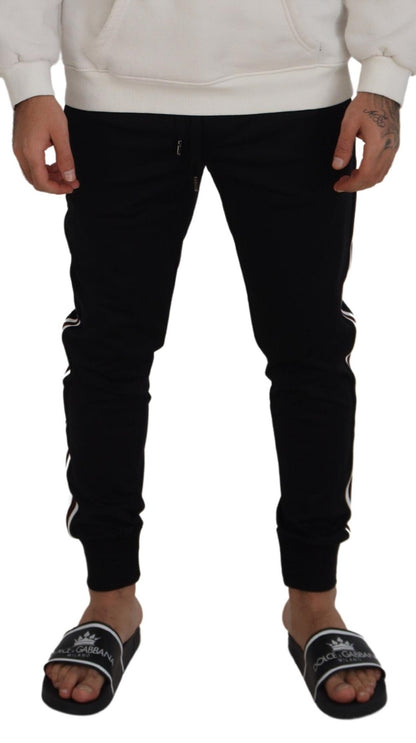 Dolce &amp; Gabbana Schwarze Jogginghose mit DG-Print für Herren