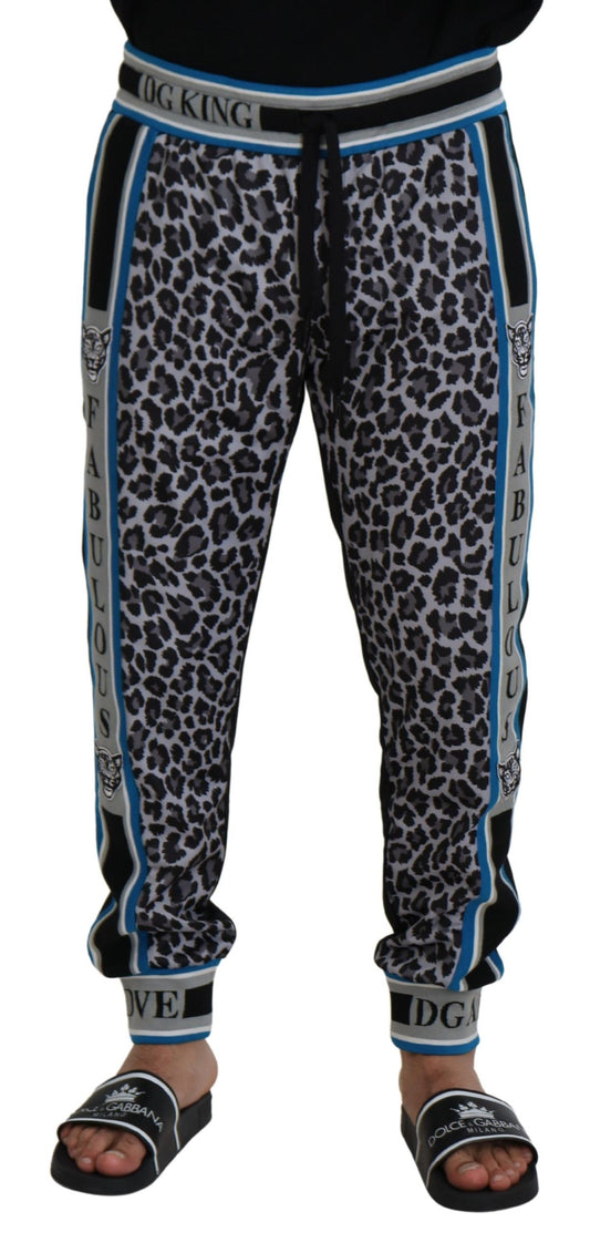 Dolce &amp; Gabbana – Mehrfarbige Jogginghose mit DG King-Leopardenmuster