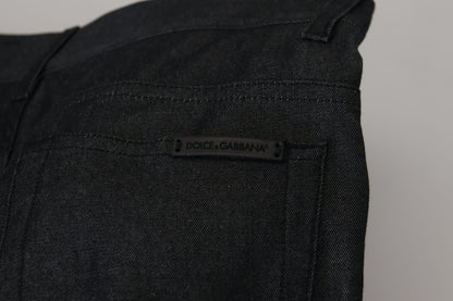 Dolce &amp; Gabbana – Schwarze Seidenhose mit Bandana-Print