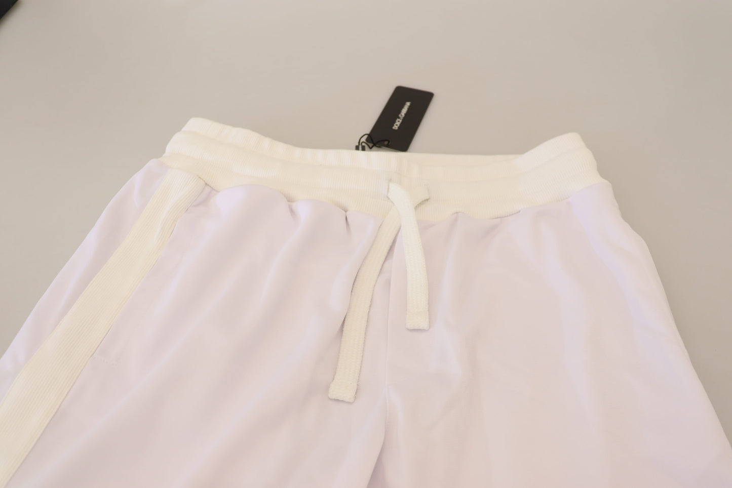 Dolce &amp; Gabbana – Weiße Jogginghose aus Polyester mit Kronenlogo