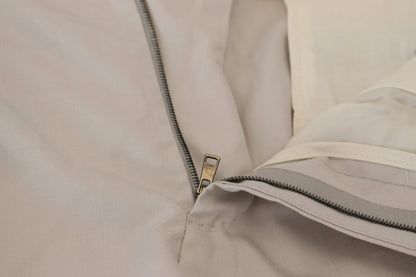 Dolce &amp; Gabbana – Chinohose aus Seide mit mittlerer Taille in Off-White