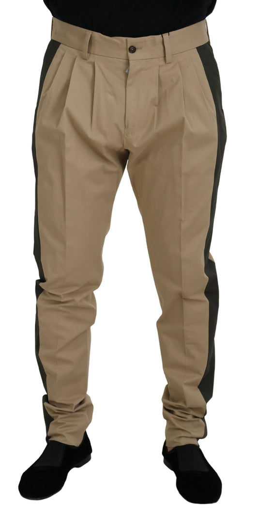 Dolce &amp; Gabbana Braun-Schwarze Chinohose aus Baumwolle für Herren