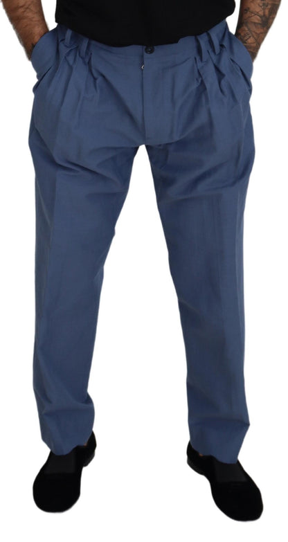 Dolce &amp; Gabbana – Blaue Chinohose aus Leinen für Herren