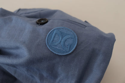 Dolce &amp; Gabbana – Blaue Chinohose aus Leinen für Herren