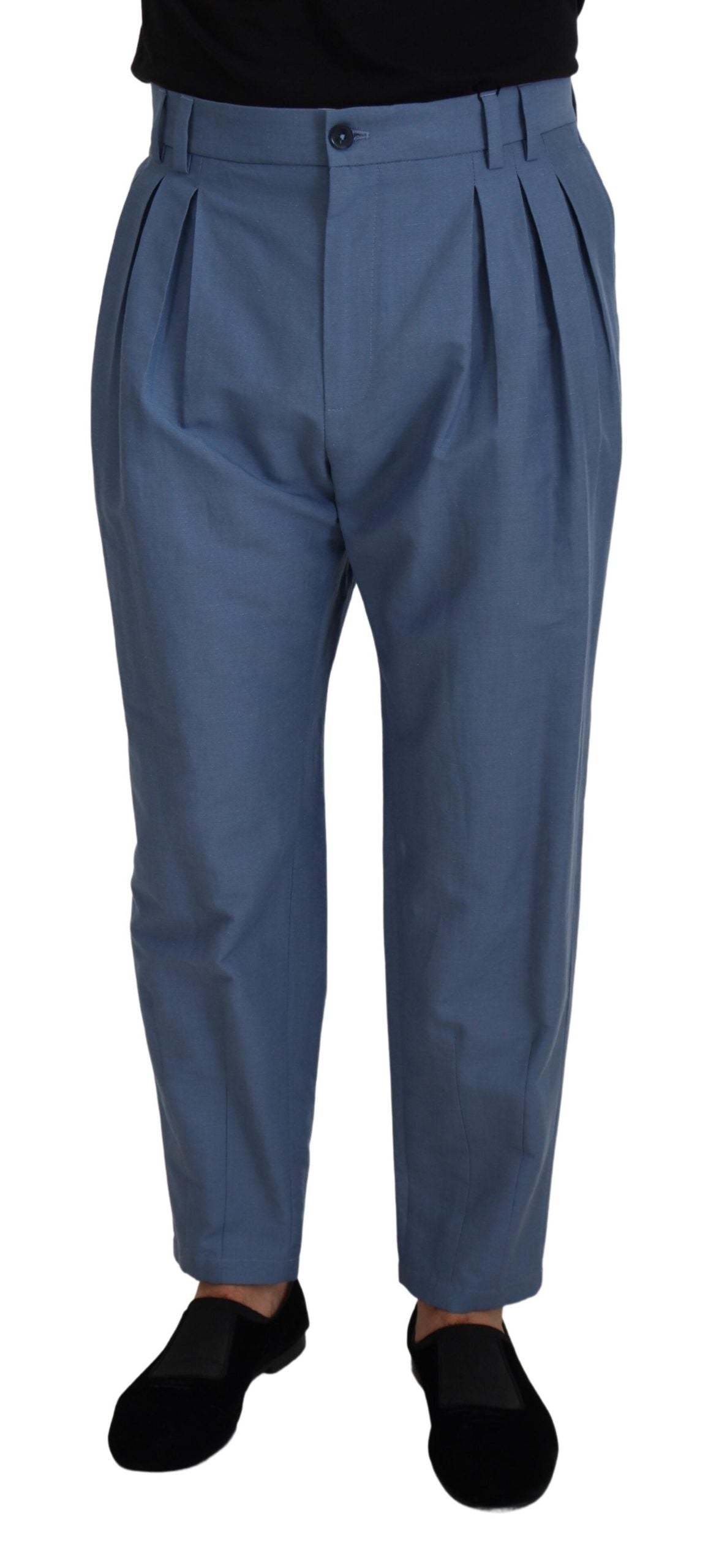 Dolce &amp; Gabbana – Blaue Chinohose aus Leinen