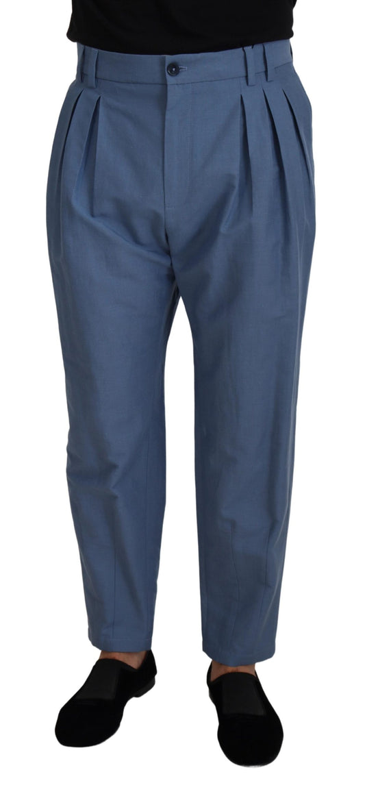 Dolce &amp; Gabbana – Blaue Chinohose aus Leinen