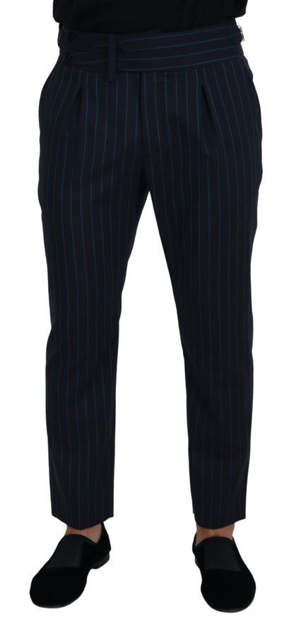 Dolce &amp; Gabbana Blau gestreifte Herren-Anzughose