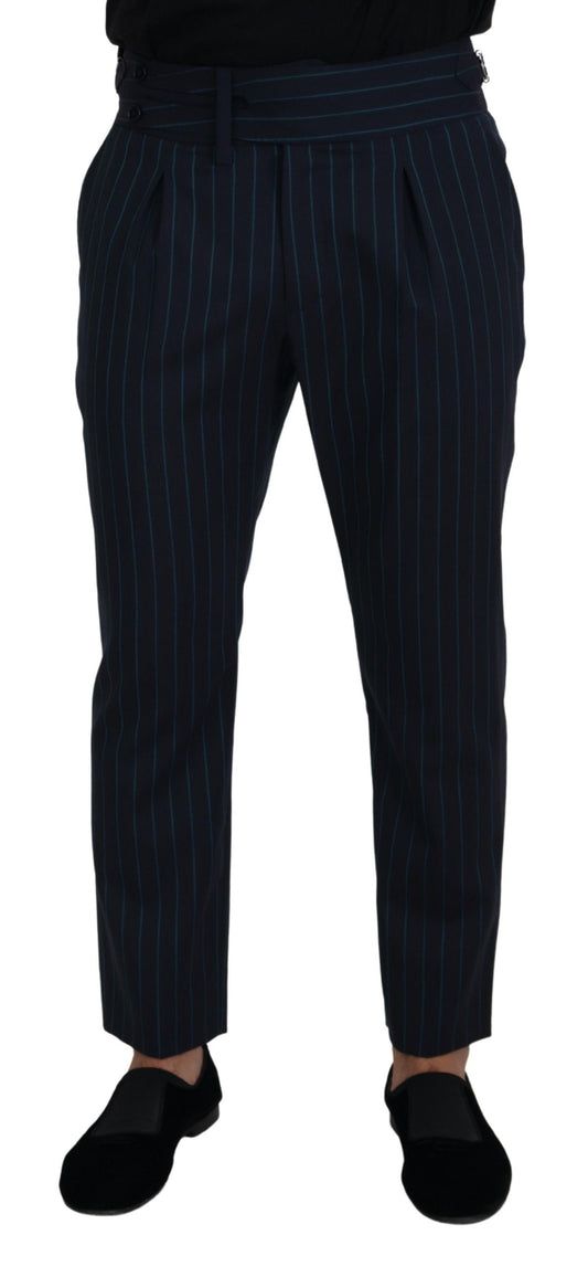 Dolce &amp; Gabbana Blau gestreifte Herren-Anzughose