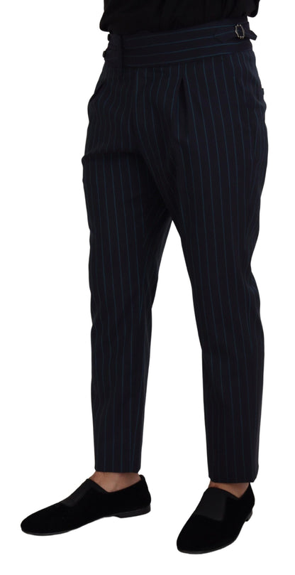 Dolce &amp; Gabbana Blau gestreifte Herren-Anzughose
