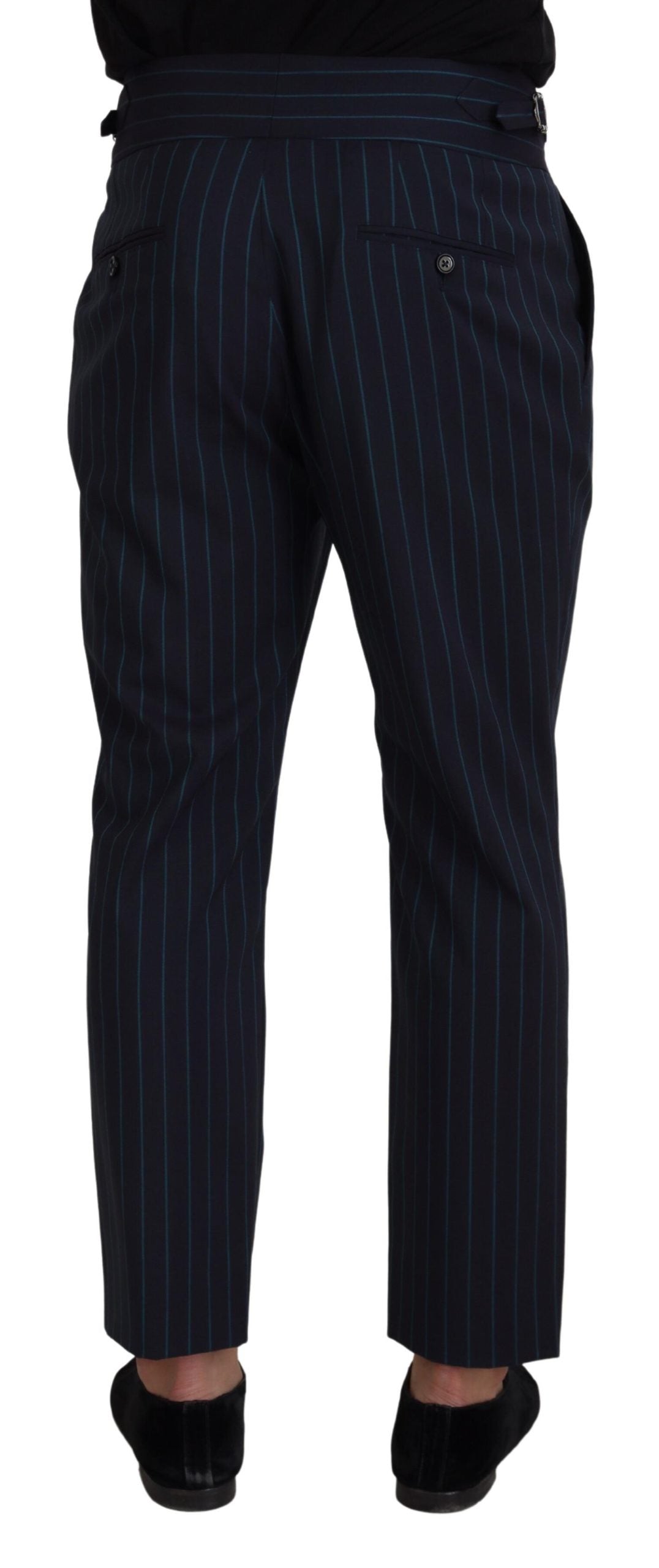 Dolce &amp; Gabbana Blau gestreifte Herren-Anzughose