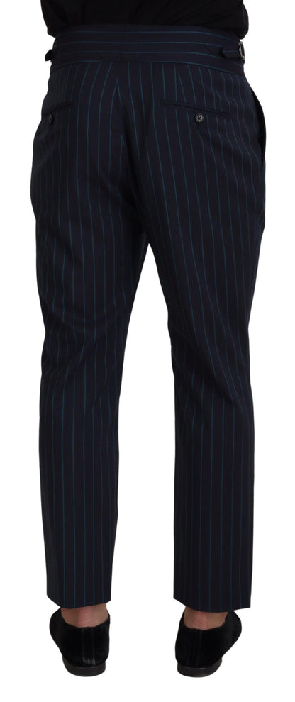 Dolce &amp; Gabbana Blau gestreifte Herren-Anzughose